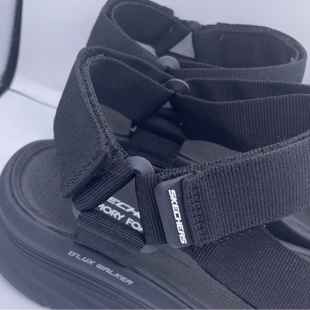 SKECHERS mens sport d’lux walker black sandals Size 12 - Picture 7 of 10